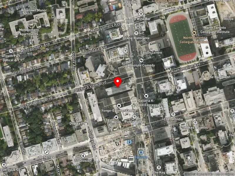 RentSafeTO apartment evaluation satellite view of 33 ORCHARD VIEW BLVD in Eglinton-Lawrence, Toronto