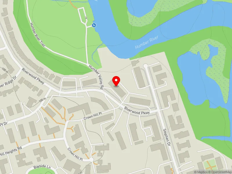RentSafeTO apartment evaluation map view of 33 RIVERWOOD PKWY in Etobicoke-Lakeshore, Toronto