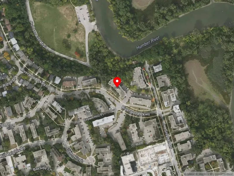 RentSafeTO apartment evaluation satellite view of 33 RIVERWOOD PKWY in Etobicoke-Lakeshore, Toronto