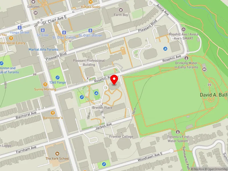 RentSafeTO apartment evaluation map view of 33 ROSEHILL AVE in Toronto-St. Paul's, Toronto