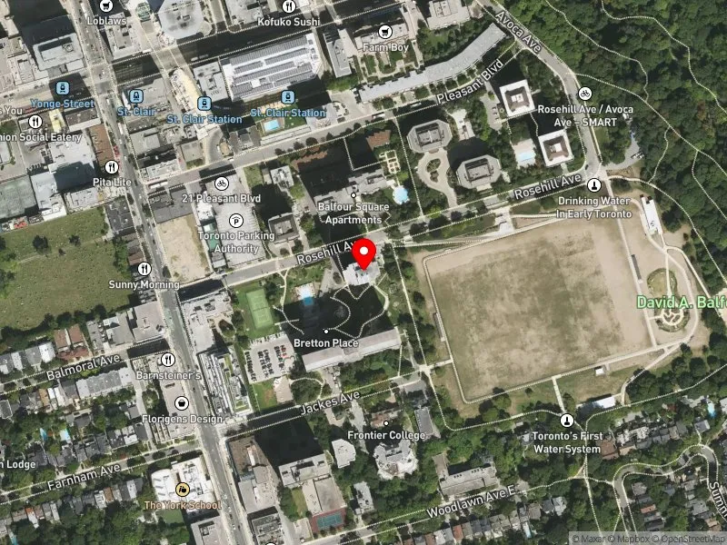 RentSafeTO apartment evaluation satellite view of 33 ROSEHILL AVE in Toronto-St. Paul's, Toronto