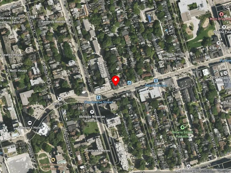 RentSafeTO apartment evaluation satellite view of 330 DUNDAS ST E in Toronto Centre, Toronto