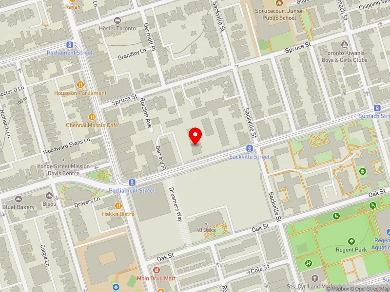 RentSafeTO apartment evaluation map view of 330 GERRARD ST E in Toronto Centre, Toronto