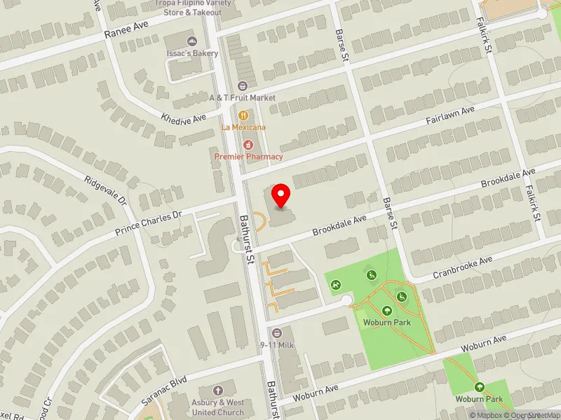 RentSafeTO apartment evaluation map view of 3311 BATHURST ST in Eglinton-Lawrence, Toronto