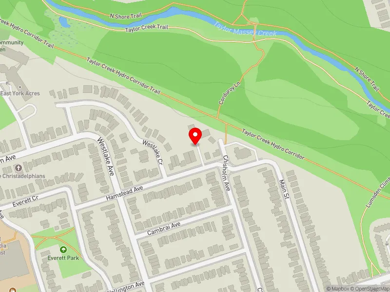 RentSafeTO apartment evaluation map view of 332 CHISHOLM AVE in Beaches-East York, Toronto