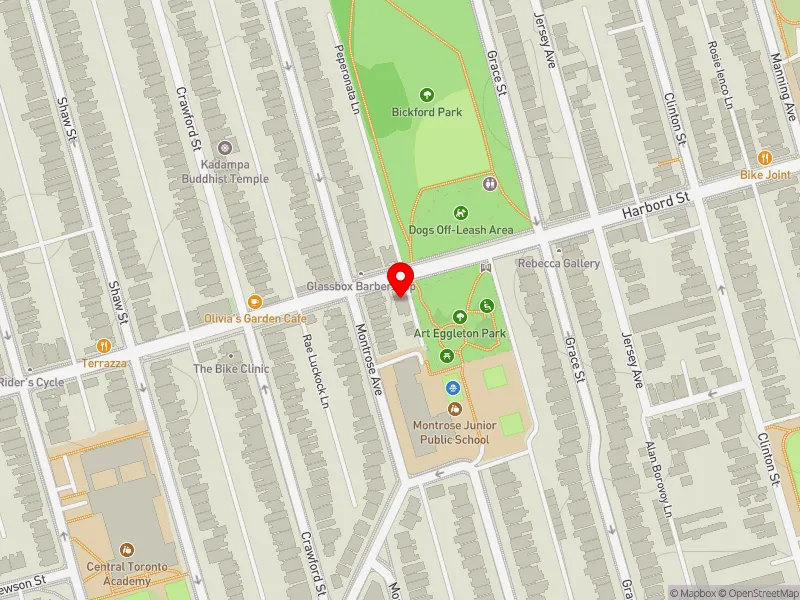 RentSafeTO apartment evaluation map view of 333 HARBORD ST in University-Rosedale, Toronto