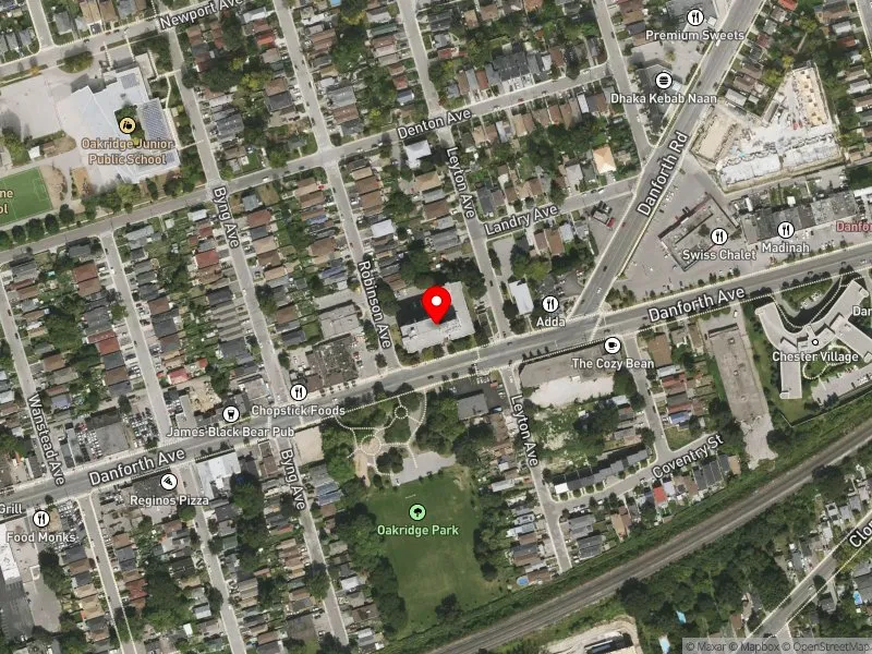 RentSafeTO apartment evaluation satellite view of 3330 DANFORTH AVE in Scarborough Southwest, Toronto