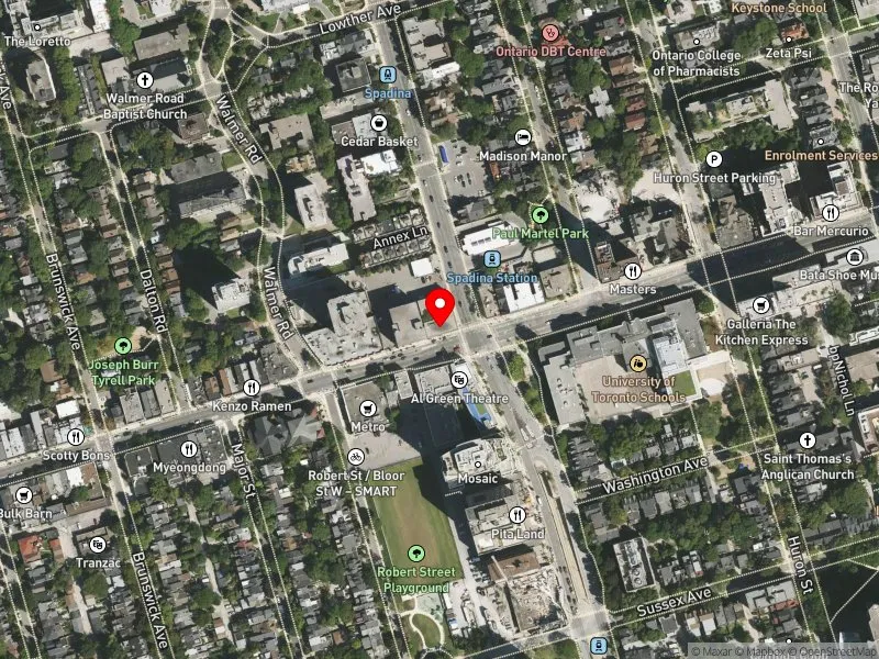 RentSafeTO apartment evaluation satellite view of 334 BLOOR ST W in University-Rosedale, Toronto