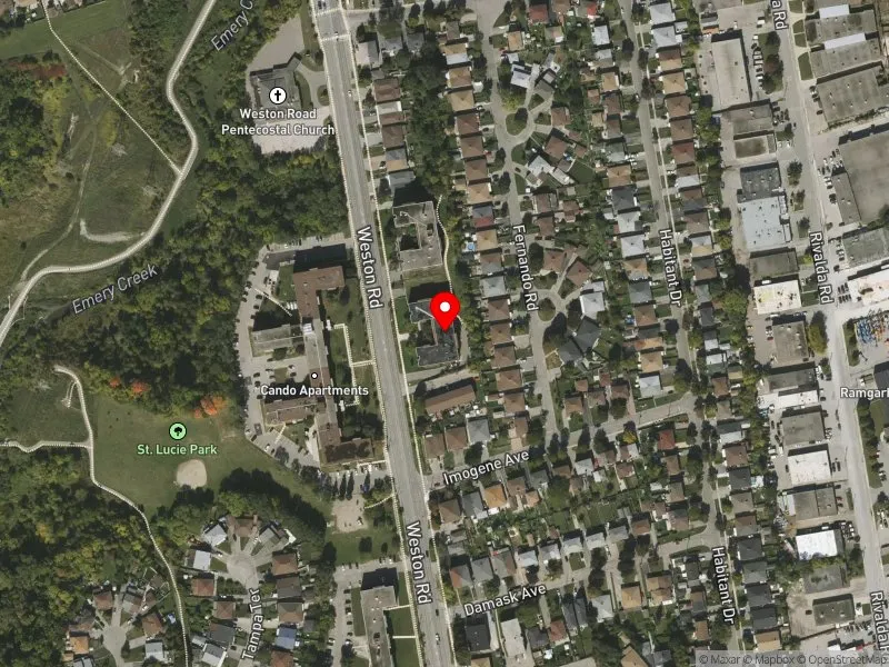 RentSafeTO apartment evaluation satellite view of 3345 WESTON RD in Humber River-Black Creek, Toronto
