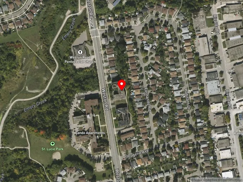 RentSafeTO apartment evaluation satellite view of 3355 WESTON RD in Humber River-Black Creek, Toronto