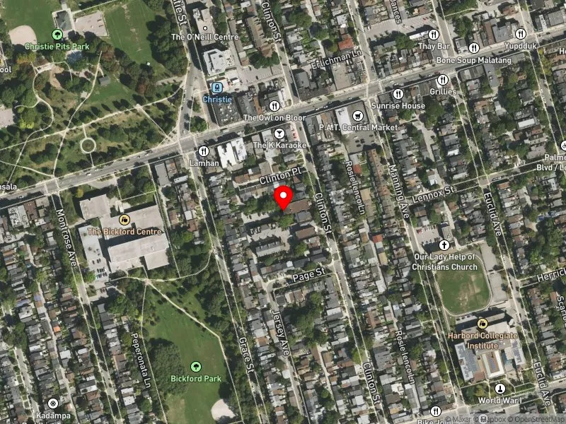 RentSafeTO apartment evaluation satellite view of 336 CLINTON ST in University-Rosedale, Toronto