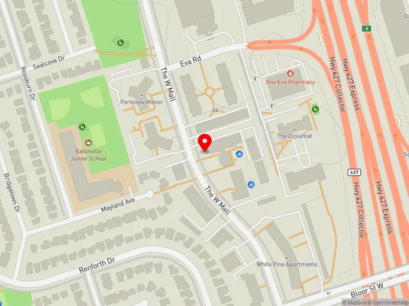 RentSafeTO apartment evaluation map view of 339 THE WEST MALL in Etobicoke Centre, Toronto