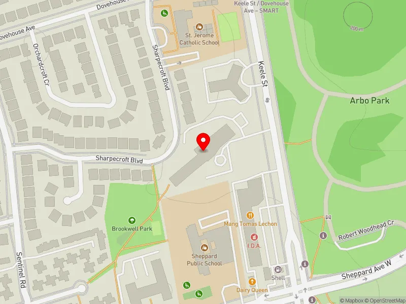 RentSafeTO apartment evaluation map view of 3390 KEELE ST in York Centre, Toronto