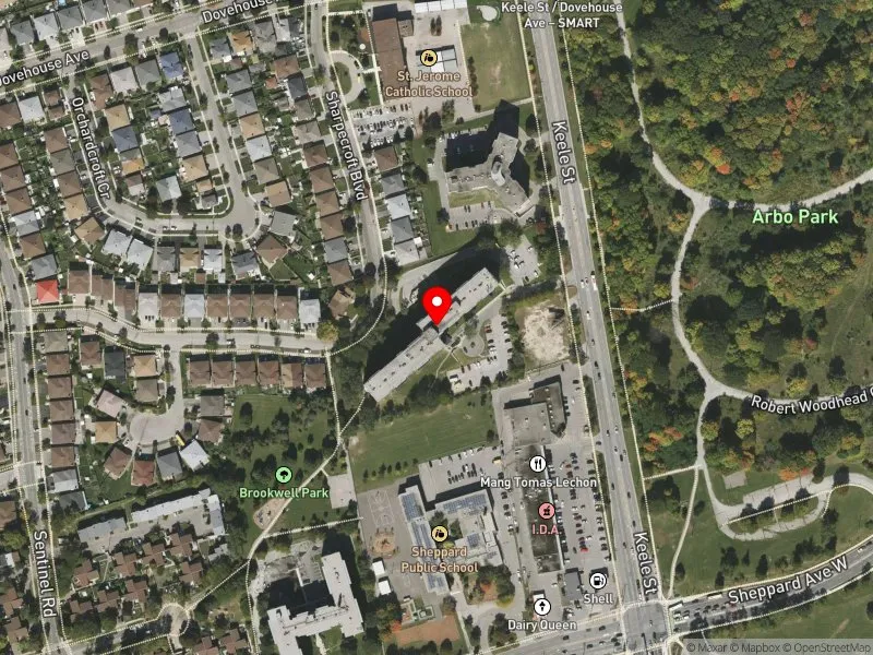 RentSafeTO apartment evaluation satellite view of 3390 KEELE ST in York Centre, Toronto