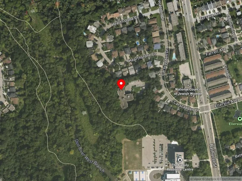 RentSafeTO apartment evaluation satellite view of 34 CARSCADDEN DR in York Centre, Toronto