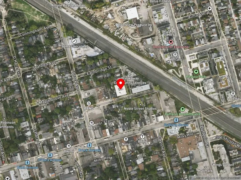RentSafeTO apartment evaluation satellite view of 34 NOBLE ST in Parkdale-High Park, Toronto