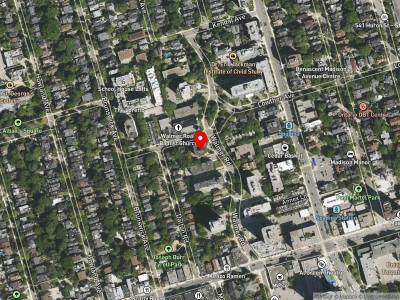 RentSafeTO apartment evaluation satellite view of 34 WALMER RD in University-Rosedale, Toronto