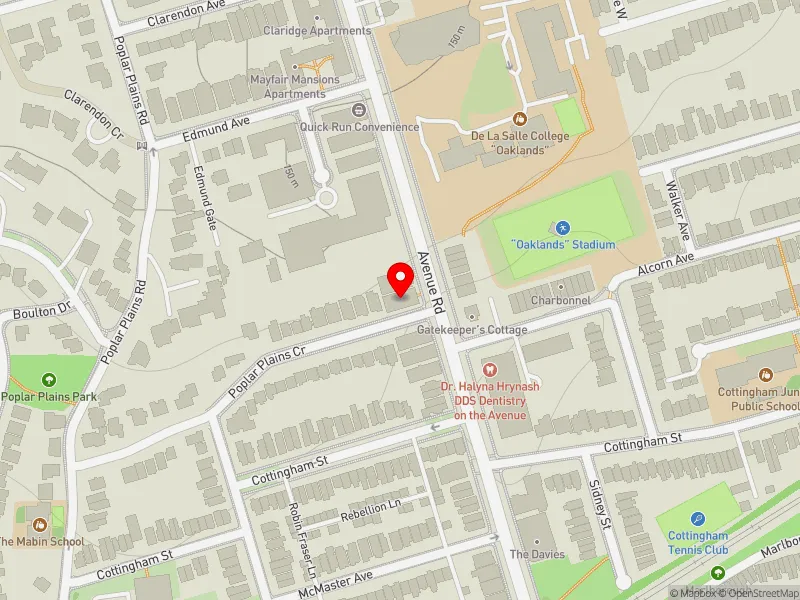 RentSafeTO apartment evaluation map view of 340 AVENUE RD in Toronto-St. Paul's, Toronto