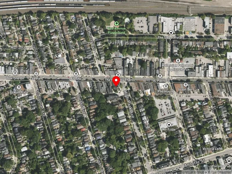 RentSafeTO apartment evaluation satellite view of 340 HIGH PARK AVE in Parkdale-High Park, Toronto