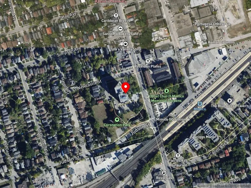 RentSafeTO apartment evaluation satellite view of 340 ROYAL YORK RD in Etobicoke-Lakeshore, Toronto