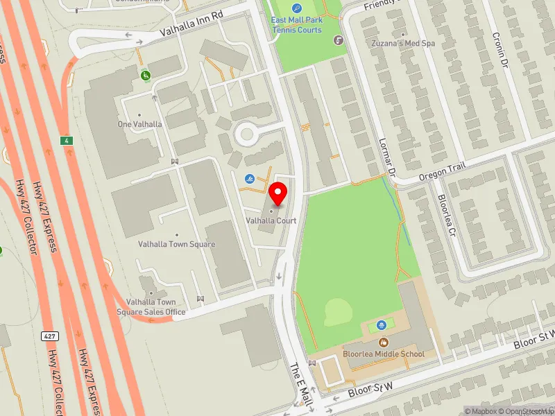 RentSafeTO apartment evaluation map view of 340 THE EAST MALL in Etobicoke Centre, Toronto