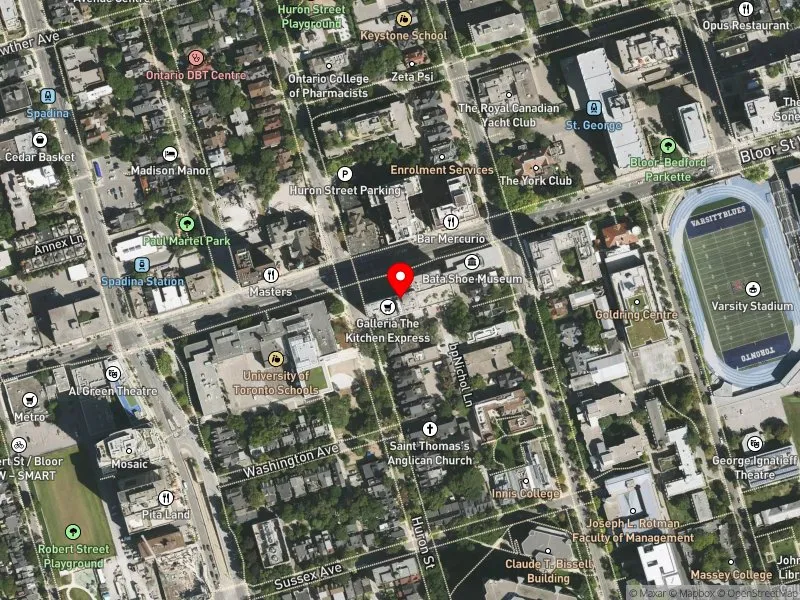 RentSafeTO apartment evaluation satellite view of 341 BLOOR ST W in University-Rosedale, Toronto