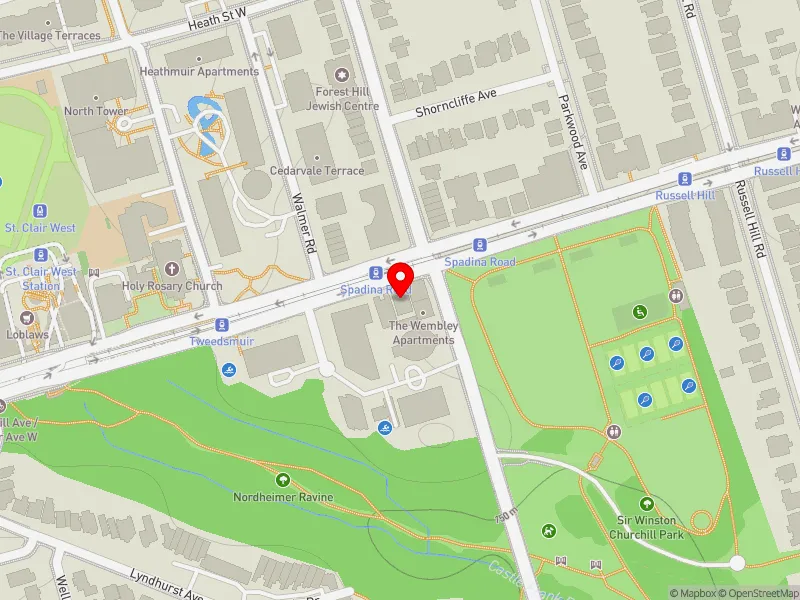 RentSafeTO apartment evaluation map view of 341 ST CLAIR AVE W in Toronto-St. Paul's, Toronto