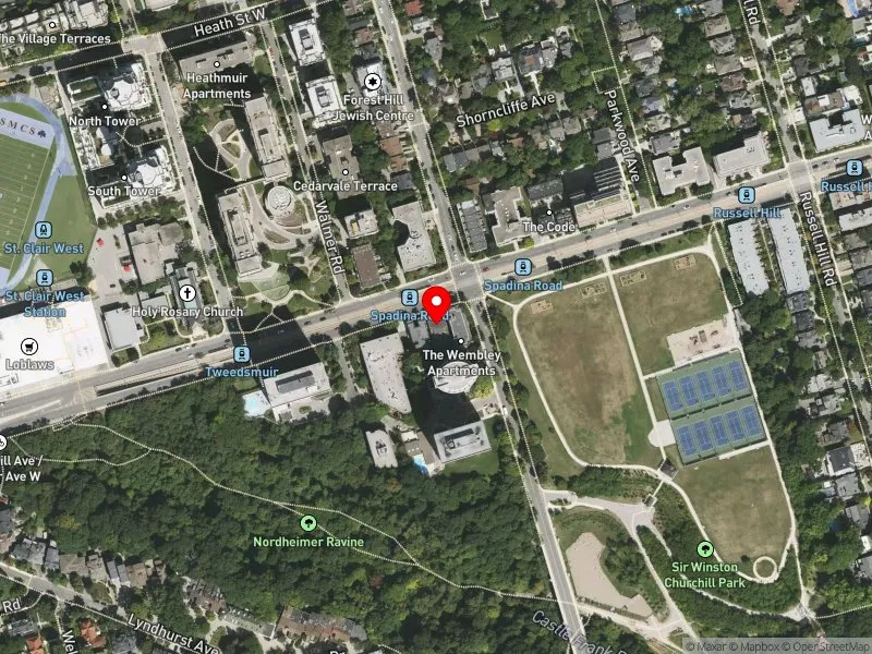 RentSafeTO apartment evaluation satellite view of 341 ST CLAIR AVE W in Toronto-St. Paul's, Toronto