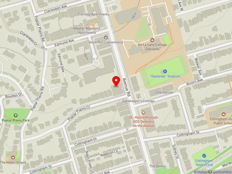 RentSafeTO apartment evaluation map view of 342 AVENUE RD in Toronto-St. Paul's, Toronto