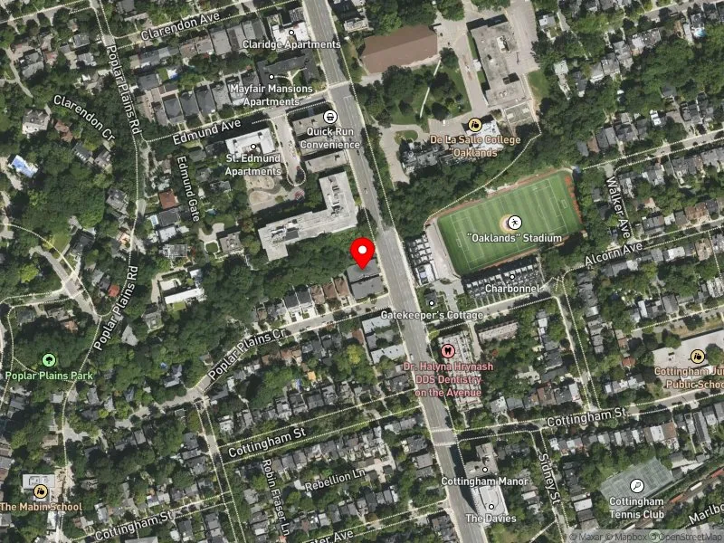 RentSafeTO apartment evaluation satellite view of 342 AVENUE RD in Toronto-St. Paul's, Toronto