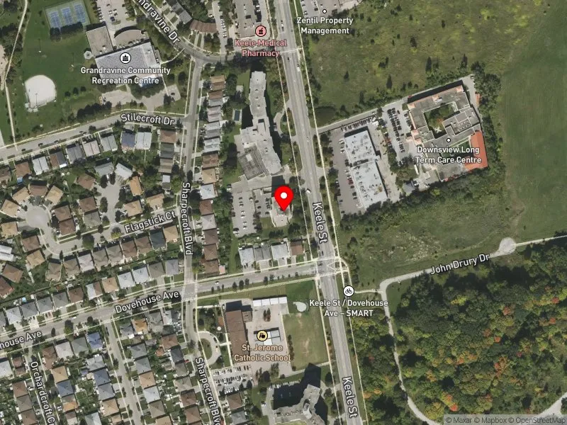 RentSafeTO apartment evaluation satellite view of 3444 KEELE ST in York Centre, Toronto