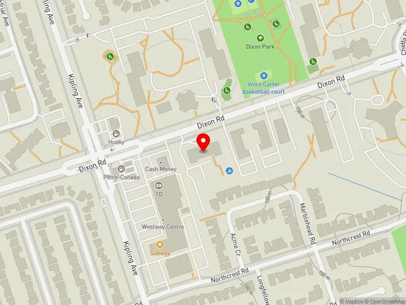 RentSafeTO apartment evaluation map view of 345 DIXON RD in Etobicoke Centre, Toronto