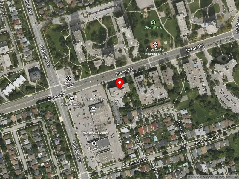 RentSafeTO apartment evaluation satellite view of 345 DIXON RD in Etobicoke Centre, Toronto