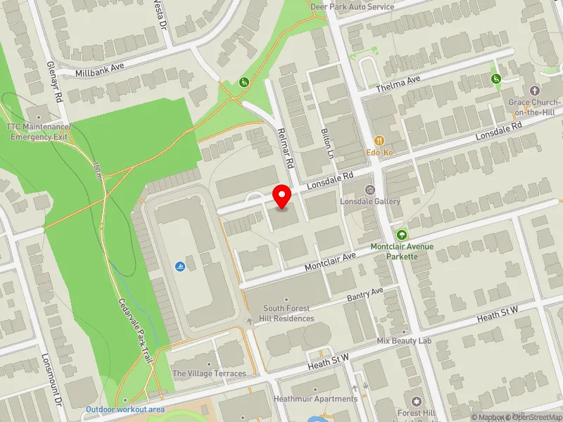 RentSafeTO apartment evaluation map view of 345 LONSDALE RD in Toronto-St. Paul's, Toronto
