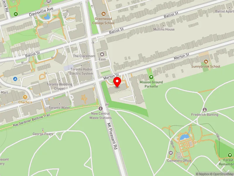 RentSafeTO apartment evaluation map view of 345 MERTON ST in Don Valley West, Toronto