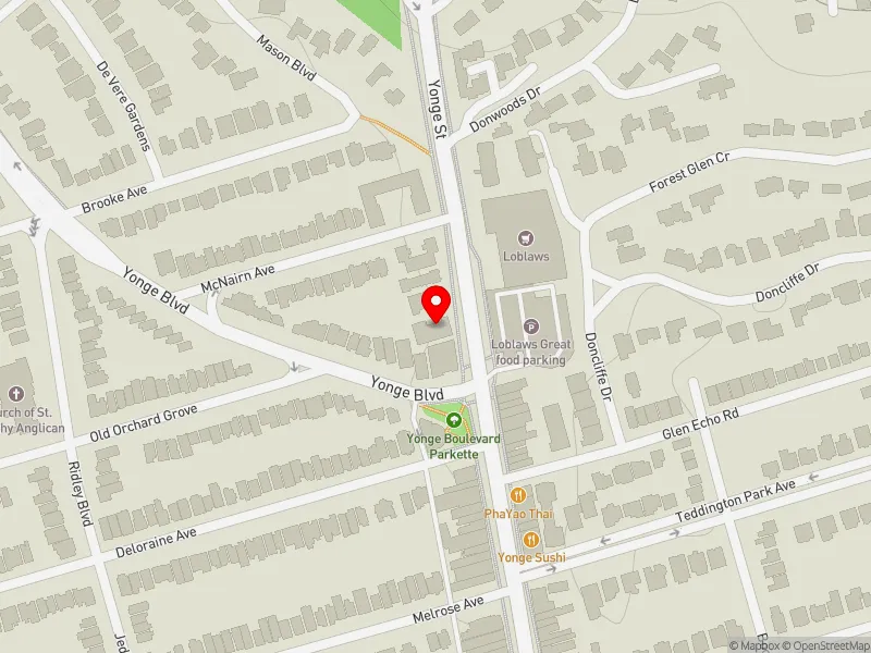 RentSafeTO apartment evaluation map view of 3464 YONGE ST in Eglinton-Lawrence, Toronto