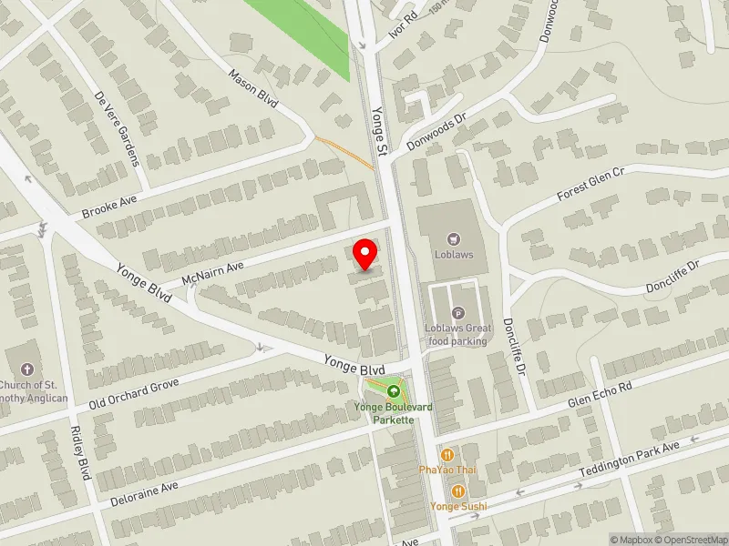 RentSafeTO apartment evaluation map view of 3488 YONGE ST in Eglinton-Lawrence, Toronto