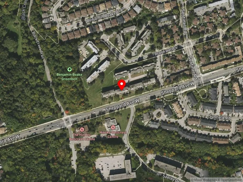 RentSafeTO apartment evaluation satellite view of 35 BROOKWELL DR in York Centre, Toronto