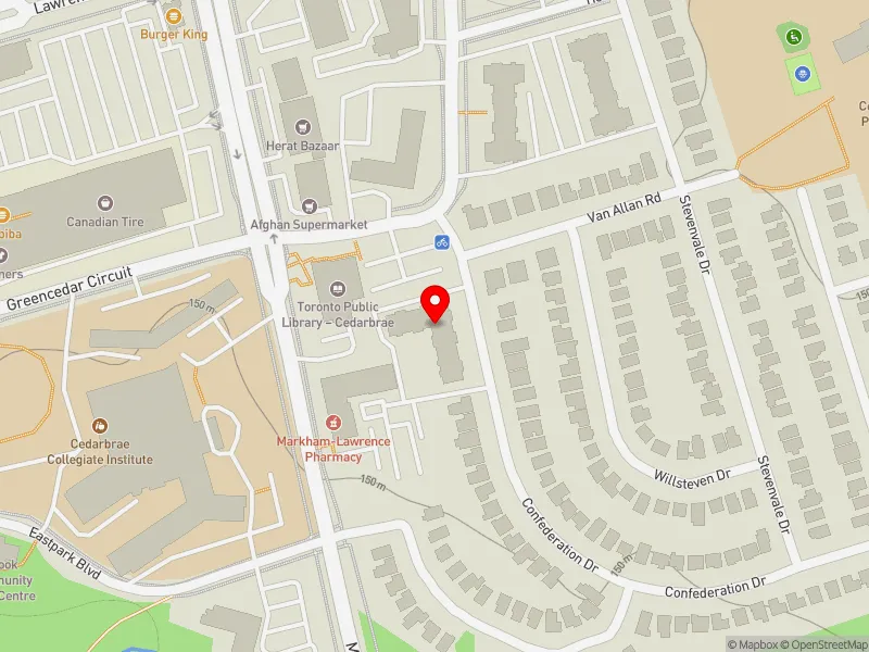 RentSafeTO apartment evaluation map view of 35 CONFEDERATION DR in Scarborough-Guildwood, Toronto