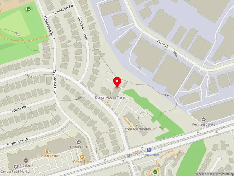 RentSafeTO apartment evaluation map view of 35 DUNCANWOODS DR in Humber River-Black Creek, Toronto