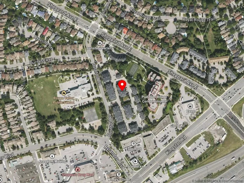 RentSafeTO apartment evaluation satellite view of 35 DURNFORD RD in Scarborough-Rouge Park, Toronto
