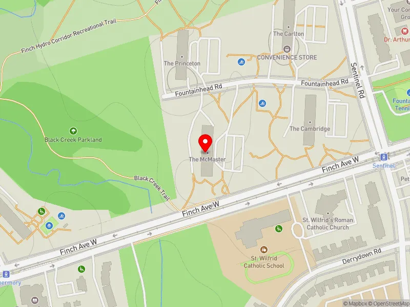 RentSafeTO apartment evaluation map view of 35 FOUNTAINHEAD RD in Humber River-Black Creek, Toronto