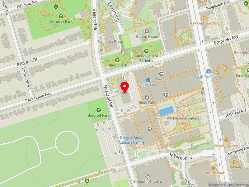 RentSafeTO apartment evaluation map view of 35 PARK HOME AVE in Willowdale, Toronto