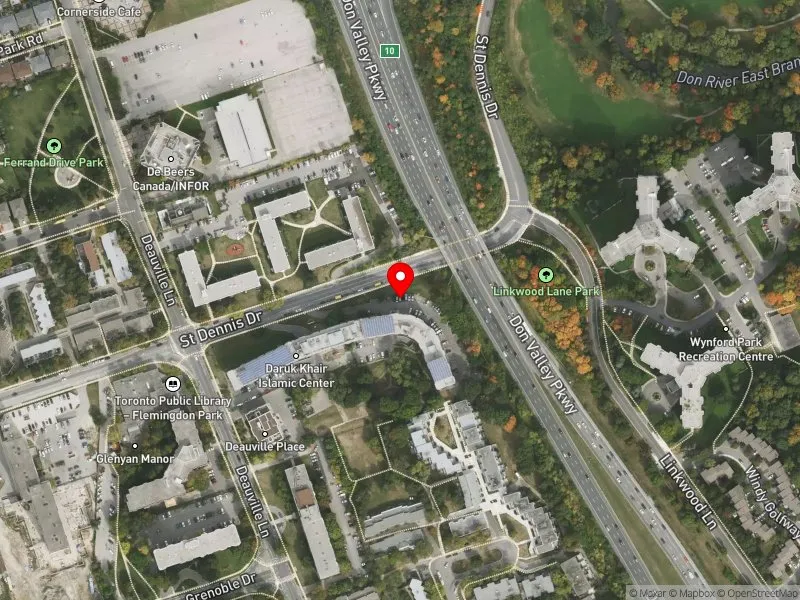 RentSafeTO apartment evaluation satellite view of 35 ST DENNIS DR in Don Valley East, Toronto