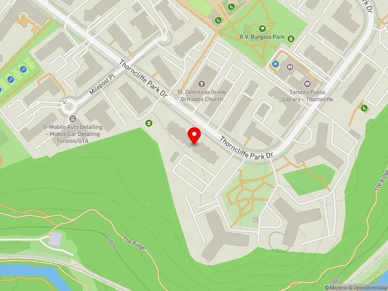 RentSafeTO apartment evaluation map view of 35 THORNCLIFFE PARK DR in Don Valley West, Toronto