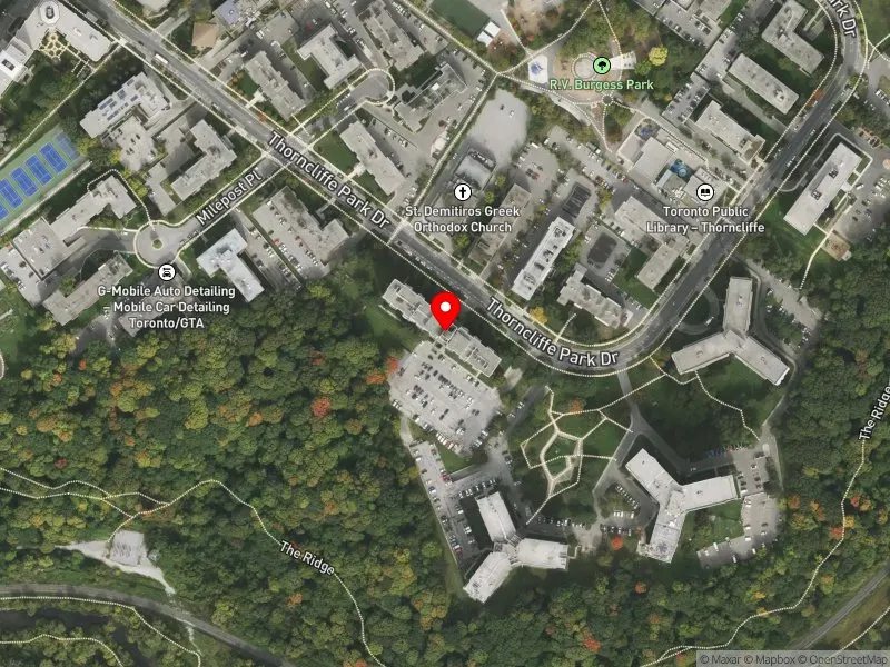 RentSafeTO apartment evaluation satellite view of 35 THORNCLIFFE PARK DR in Don Valley West, Toronto