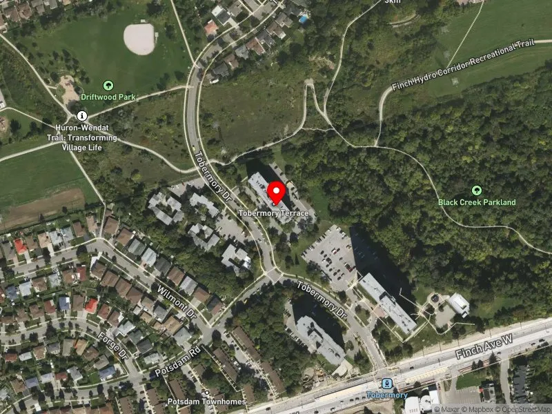 RentSafeTO apartment evaluation satellite view of 35 TOBERMORY DR in Humber River-Black Creek, Toronto