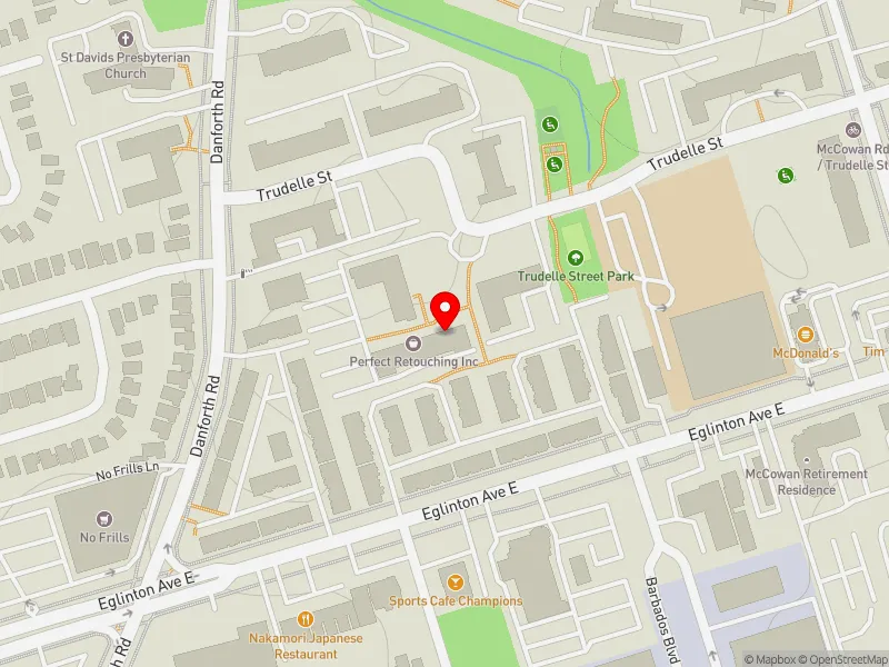 RentSafeTO apartment evaluation map view of 35 TRUDELLE ST in Scarborough Centre, Toronto