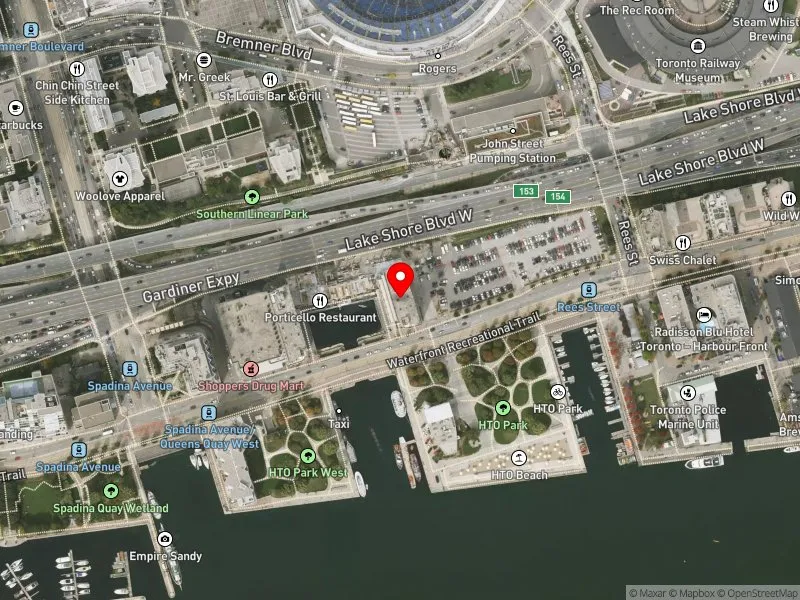 RentSafeTO apartment evaluation satellite view of 350 QUEENS QUAY W in Spadina-Fort York, Toronto