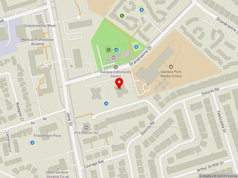 RentSafeTO apartment evaluation map view of 355 GRANDRAVINE DR in Humber River-Black Creek, Toronto